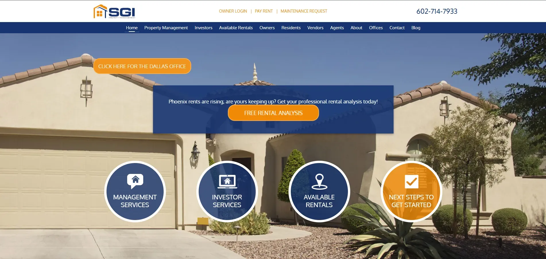 SGI Property Management website screenshot