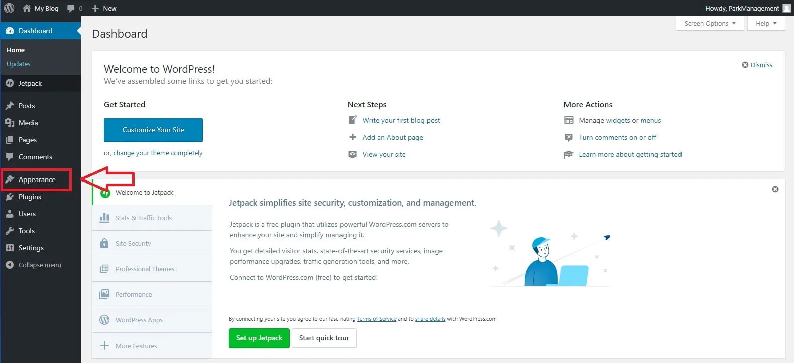 Appearance Wordpress