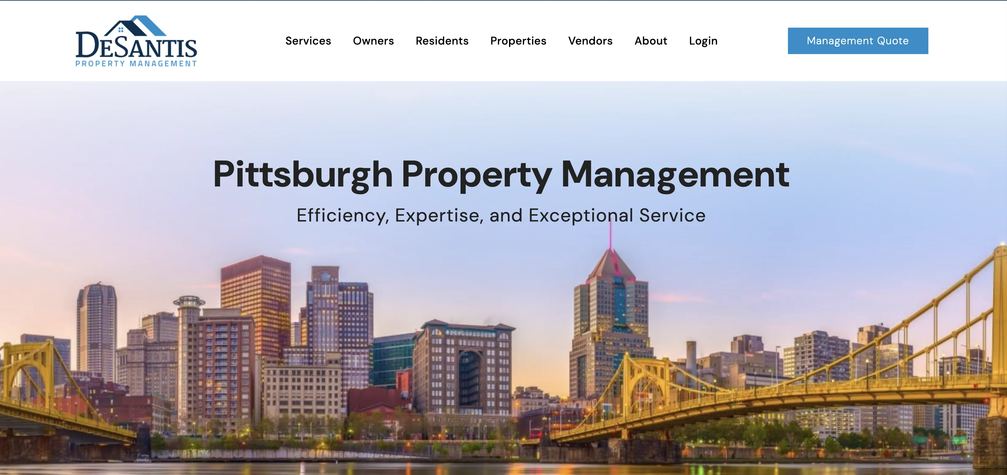 Desantis Property Management website screenshot