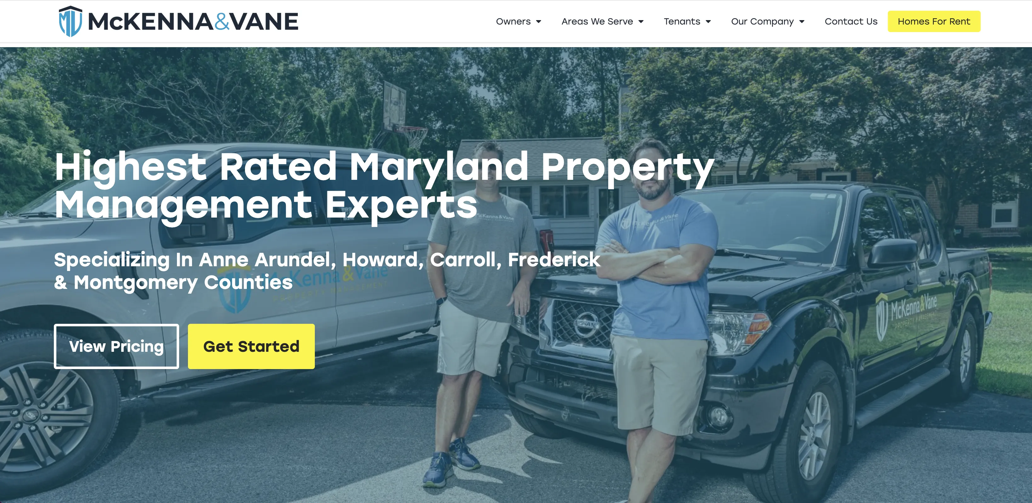 McKenna & Vane website screenshot