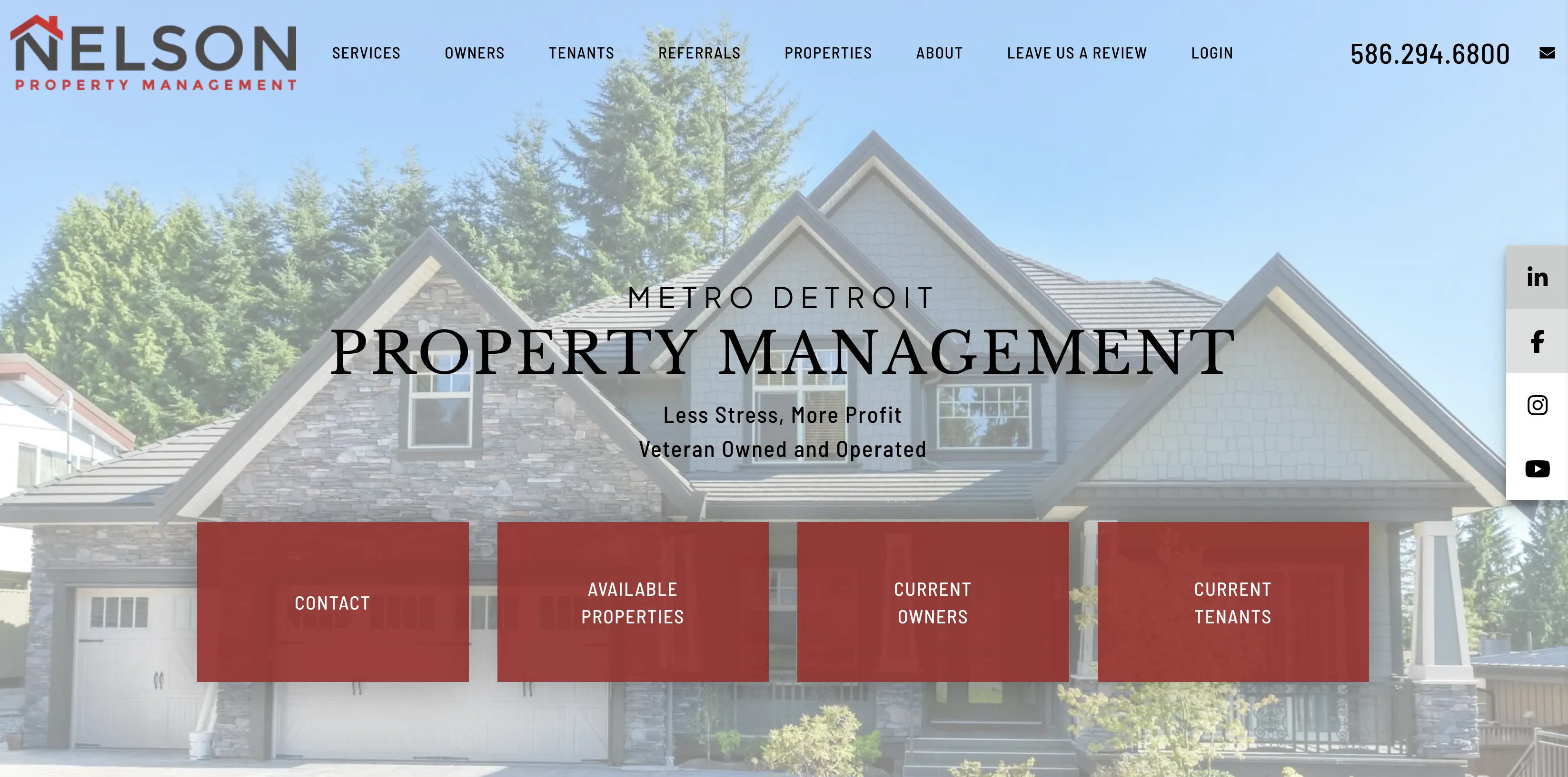 Nelson Property Management website screenshot