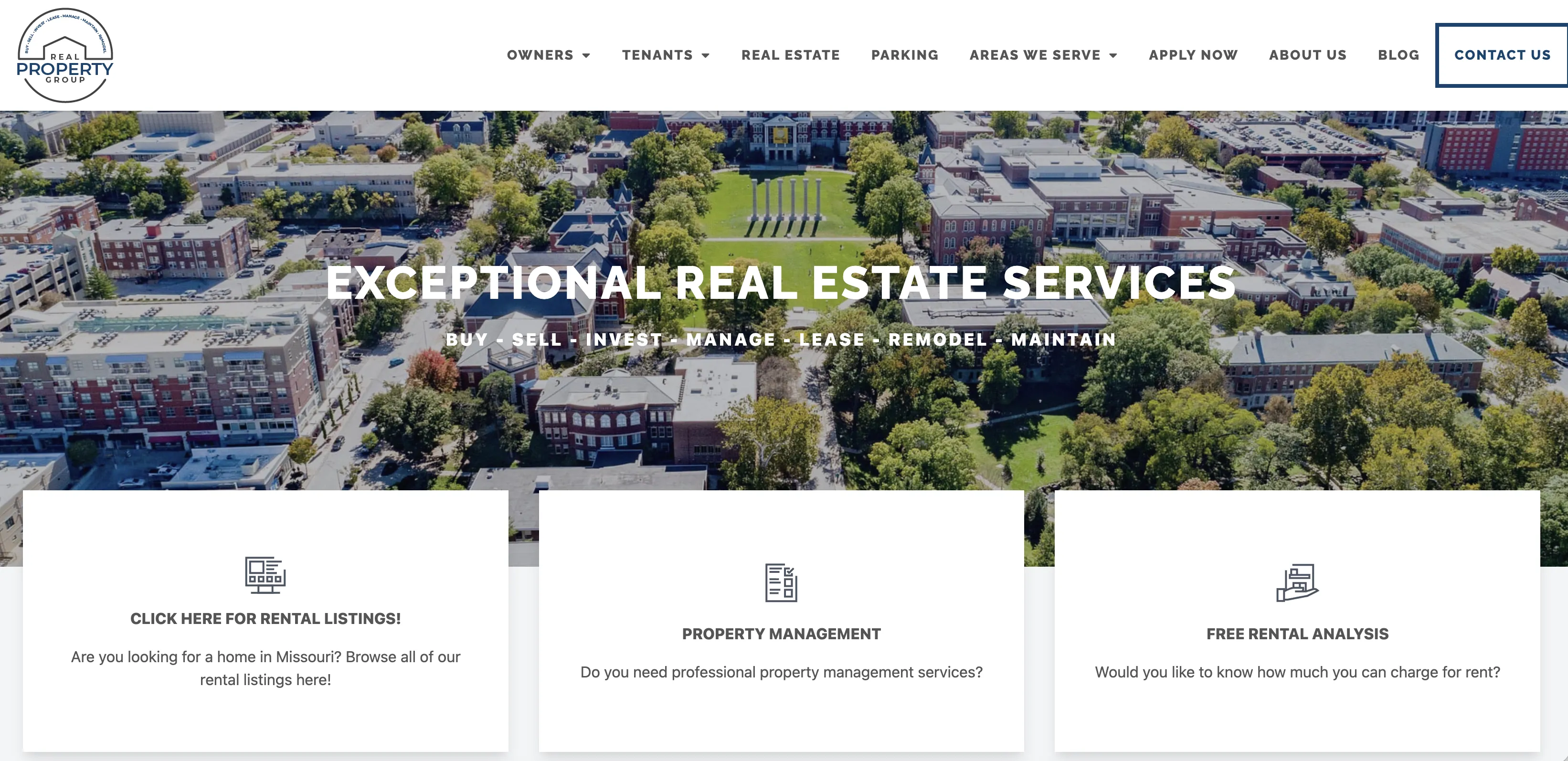Real Property Group website screenshot