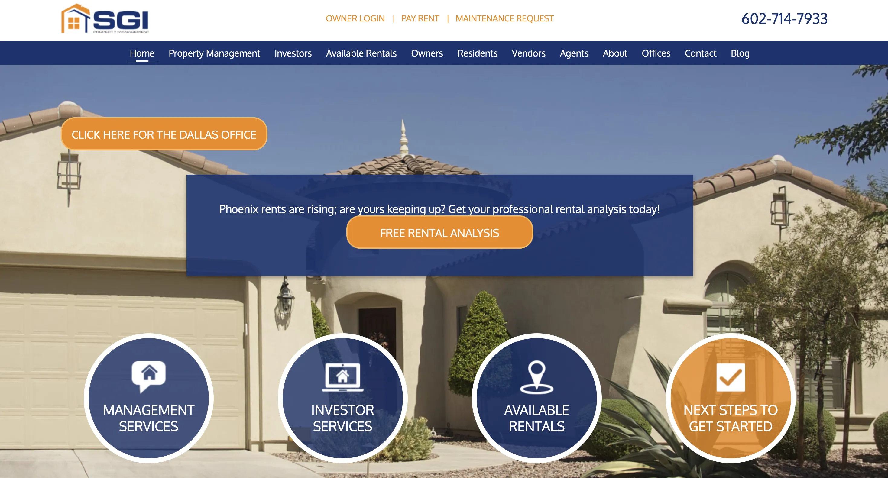 SGI Phoenix Property Management website screenshot