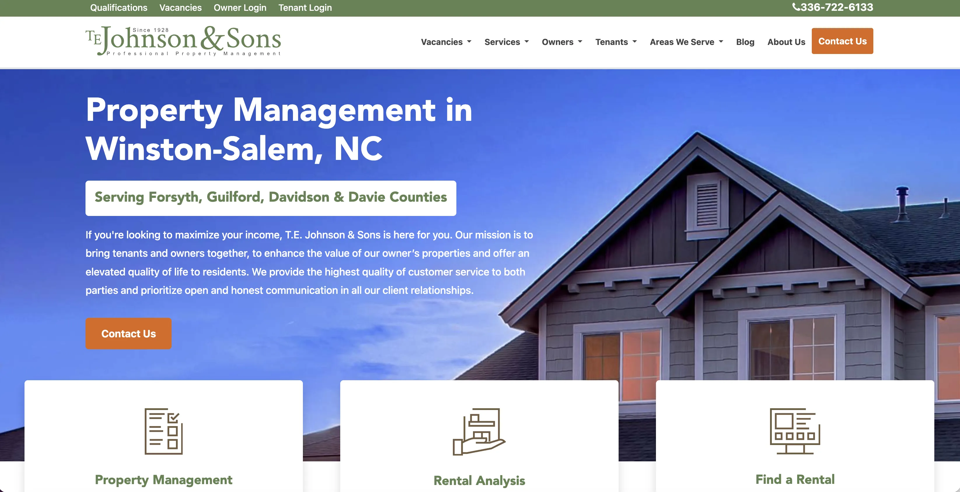 Te Johnson & Sons website