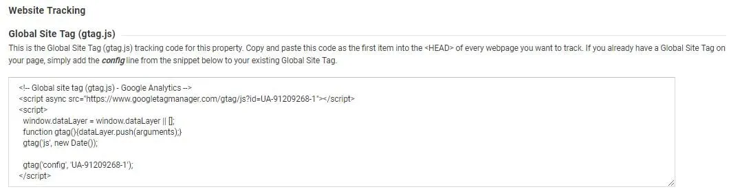 Analytics Tracking Code