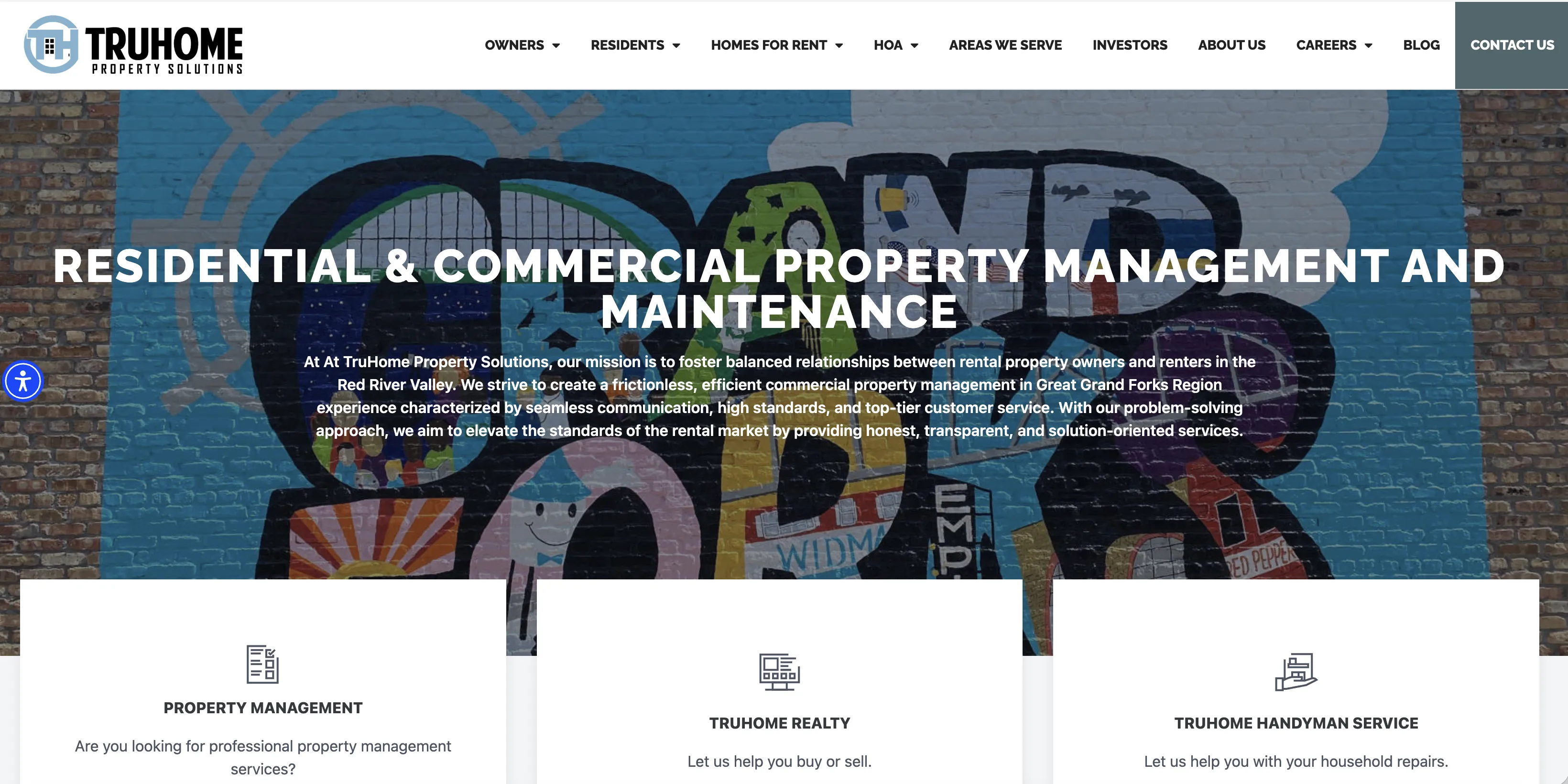 Truhome Properties website screenshot